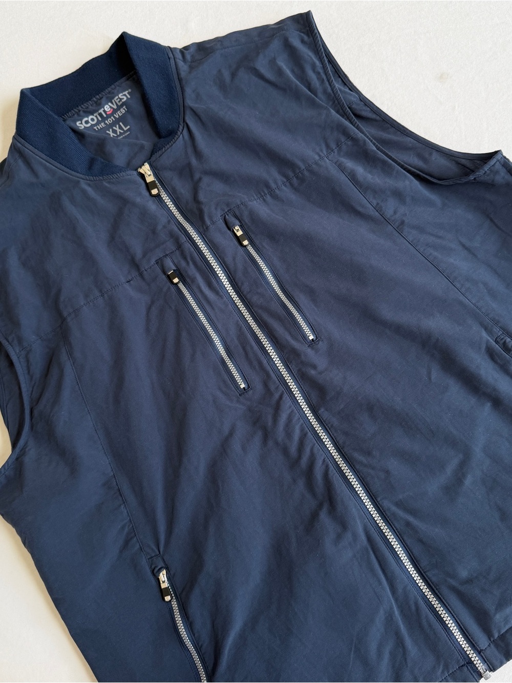 SCOTTeVEST 101 Vest Mens XXL 9 Hidden Pockets Blue Outdoors Nature Travel